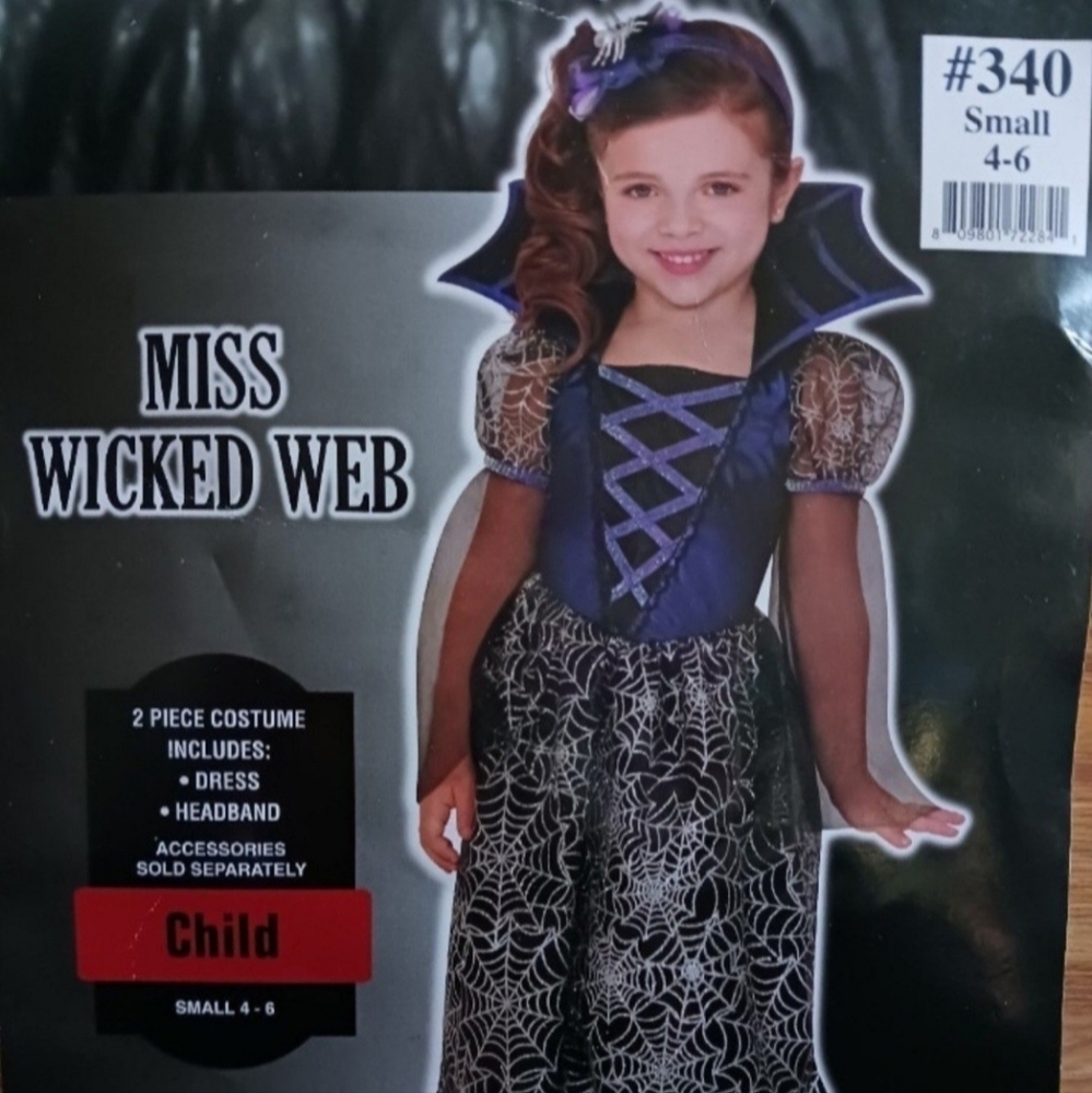 Miss Wicked Web Halloween Costume Child Size Small 4-6
